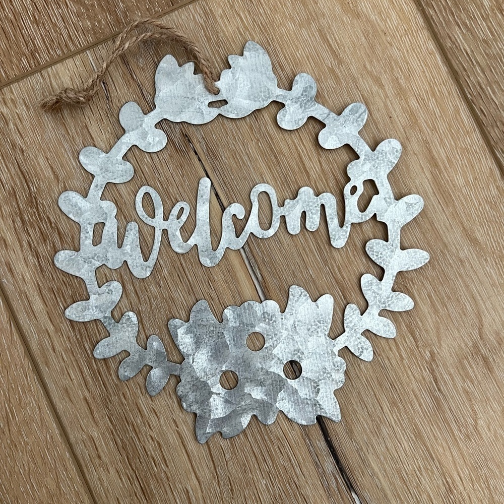 METAL hanging “welcome” sign